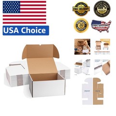 Durable 12x10x6 Corrugated Mailer Boxes – Set of 15 White Gift Packaging