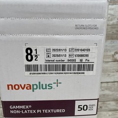 1 Box Gammex NovaPlus Non-Latex PI Textured Surgical Gloves Size: 8.5 Exp: 1/25