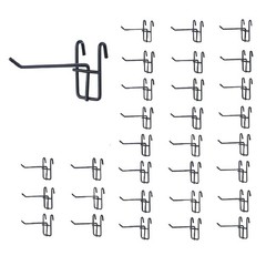NectaCol 30 Packs 6″ Metal Grid Wall Hooks, Standard Gridwall 6 Inch, Black