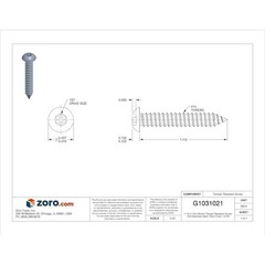 Tamper-Pruf Screws 91480 Tamper Resistant Screw, 1-1/2 In, Plain Finish, 18-8