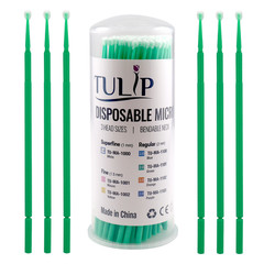 400 Dental Micro Applicator Brushes 2.0mm Green Regular Disposable Bendable