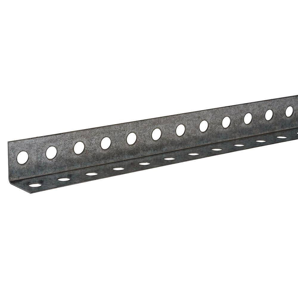 1-1/4 In. X 8 Ft.-18 Gauge Thick Zinc Plated Perforated Steel Angle Metal Stock
