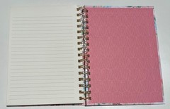 Clementine Twin Wire Hard Cover Spiral Journal Notebook Floral Swan “Notes”