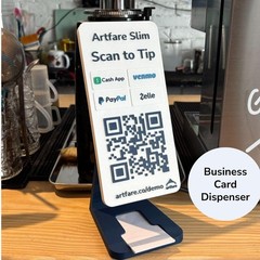 QR Code Payment Sign with Business Card Dispenser – Artfare Slim