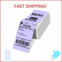 Phomemo 4×6 Thermal Labels for Shipping Label Printer – 500PCS Purple Mailing La