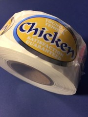 Chicken 2” X 1.25” LABELS 500 PER ROLL GREAT STICKERS