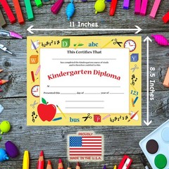 SHAPES ETC. 30pcs Kindergarten Diploma Recognition Certificates 11inx8.5in Co…