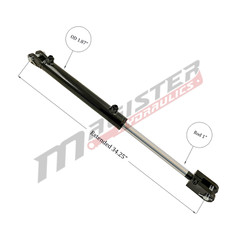 Hydraulic Cylinder Welded Double Acting 1.5″ Bore 12″ Stroke Clevis End 1.5×12