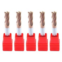 5 Pcs 6mm 4 Flute Regular Carbide End Mill 50mm Overall Length – TiALN COATED