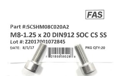 (20) M8-1.25 x20 Stainless Steel Socket Head Socket Cap Screws DIN912 M8x1.25×20