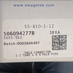 Lot of 10 Swagelok SS-810-1-12 1/2” Tube x 3/4” MNPT SS Straight