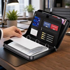 A4 3-Hole D-Ring Binder Folder, Fireproof Moisture Resistant Document Organizer