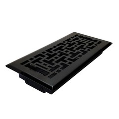 4″ x 14″ Oriental Design Floor Register in Textured Black Finish – Vent Cover…