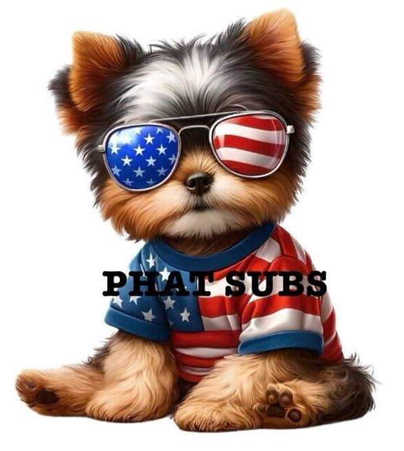 Sublimation Print American Yorkie Ready To Press Heat Transfer