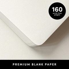 PAPERAGE Blank Journal Notebook (Green) 160 Pages Medium 5.6 in x 8 in 100 GSM