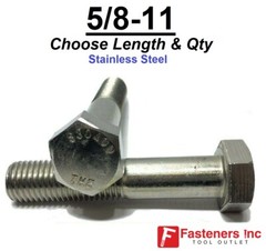 5/8-11 Stainless Steel Hex Cap Screw Bolt (All Sizes & Qty’s) 18-8 / 304 Grade