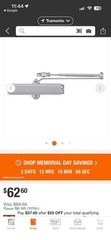 Universal Hardware Aluminum Finish Commercial Door Closer Heavy Duty UH4031