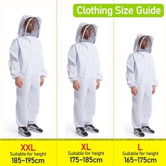 XL Beekeeping Suit Full Body Coverall Beekeeper Outfit Jacket With Veil Unisex