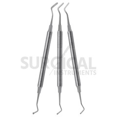 3 Pcs Dental Composite Filling Instrument Ball Tip Burnisher Flat Spatula Silver