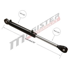 Hydraulic Cylinder Welded Double Acting 2″ Bore 24″ Stroke Swivel Eye End 2×24