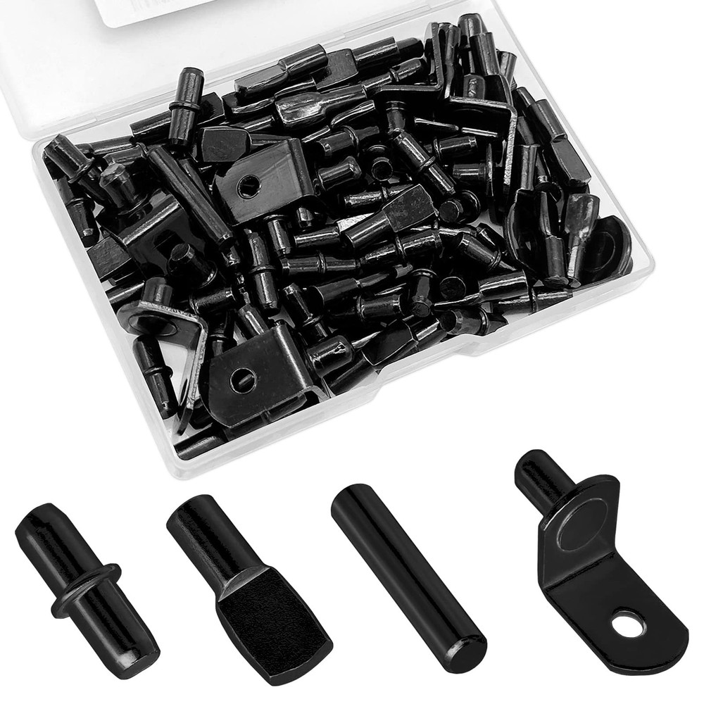 104Pcs Shelf Pins Pegs Kit,4 Styles Shelf Support Pegs,Bookshelf Pegs for She…