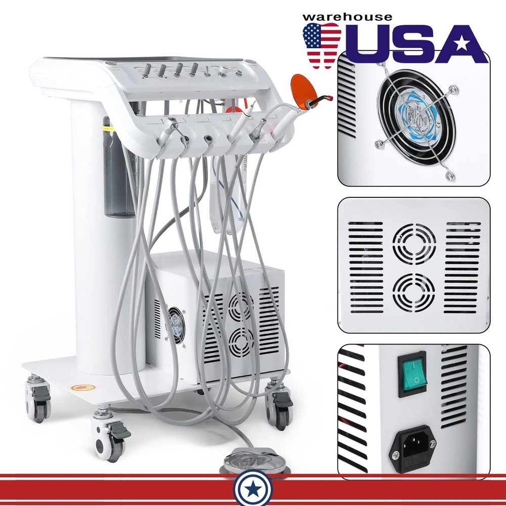 Portable Dental Mobile Delivery Unit with Air Compressor Curing Light Scaler