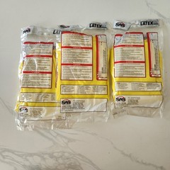 New Lot Of 3 SAS safety Corp Lightweight Latex Gloves Long L/XL 6618