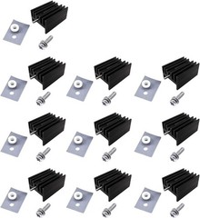 10-Piece TO-220 Black Heatsink Set for Voltage Regulators & MOSFETs