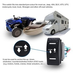 Compact DPDT Rocker Switch with Built-in LED and Easy Installation Adaptors