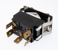 Black Rocker Switch Snap In Chrome 3 Pos 2 Pole, SPDT ON-OFF-ON, SPST OFF-ON-OFF
