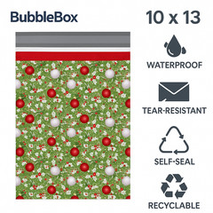 Christmas Poly Mailers 10×13 Self-Seal Shipping Bags Waterproof & Tear-Resistant