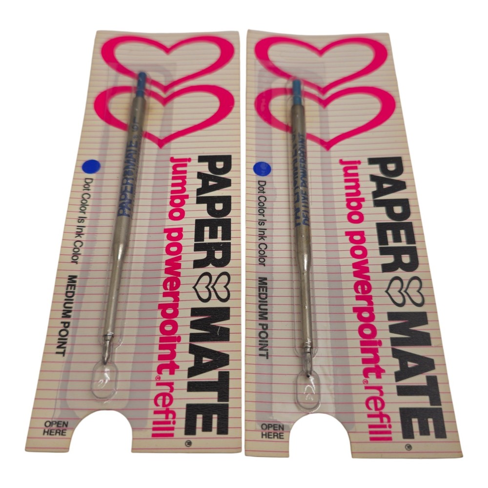 Paper Mate Jumbo Powerpoint Refill 491-04-5-514-CL Blue Medium Lot 2
