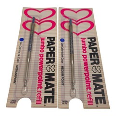 Paper Mate Jumbo Powerpoint Refill 491-04-5-514-CL Blue Medium Lot 2