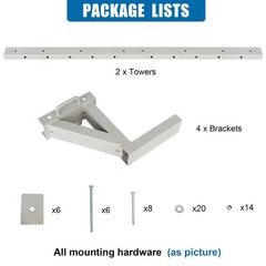 OUTPRIZE Aluminum Side Mount Trailer Ladder Rack, 2 Ladder, Silver
