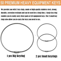50 Heavy Equipment Keys Master Set Cat Case JD JCB Hyster Komatsu Kubota Volvo