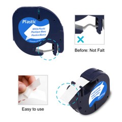 1000PK Compatible Dymo LetraTag 91331 White Plastic 12mm Label Tape LT-100H 1/2″