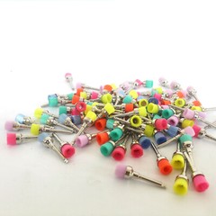 100 PCS Mixed Color Nylon Latch Flat Polishing Polisher Prophy Bowl Dental Brush