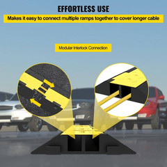 Cable Protector Ramp 5 Packs 2 Channels 40 In. X 3.33 In. 3 Ft. Rubber Modular S