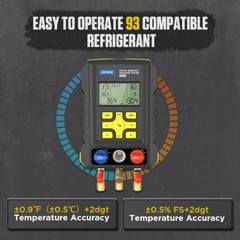 Refrigeration Digital Manifold Gauge Set AC HVAC System Vacuum Pressure Tester