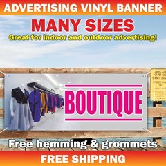 BOUTIQUE Advertising Banner Vinyl Mesh Sign Shop Store Clothing Dealer Resale