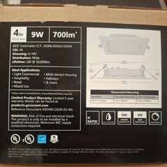 ​GE LED Luminaire 4″ Retrofit Kit Case of 24 93138456 120-277V 9W 3500-5000K…