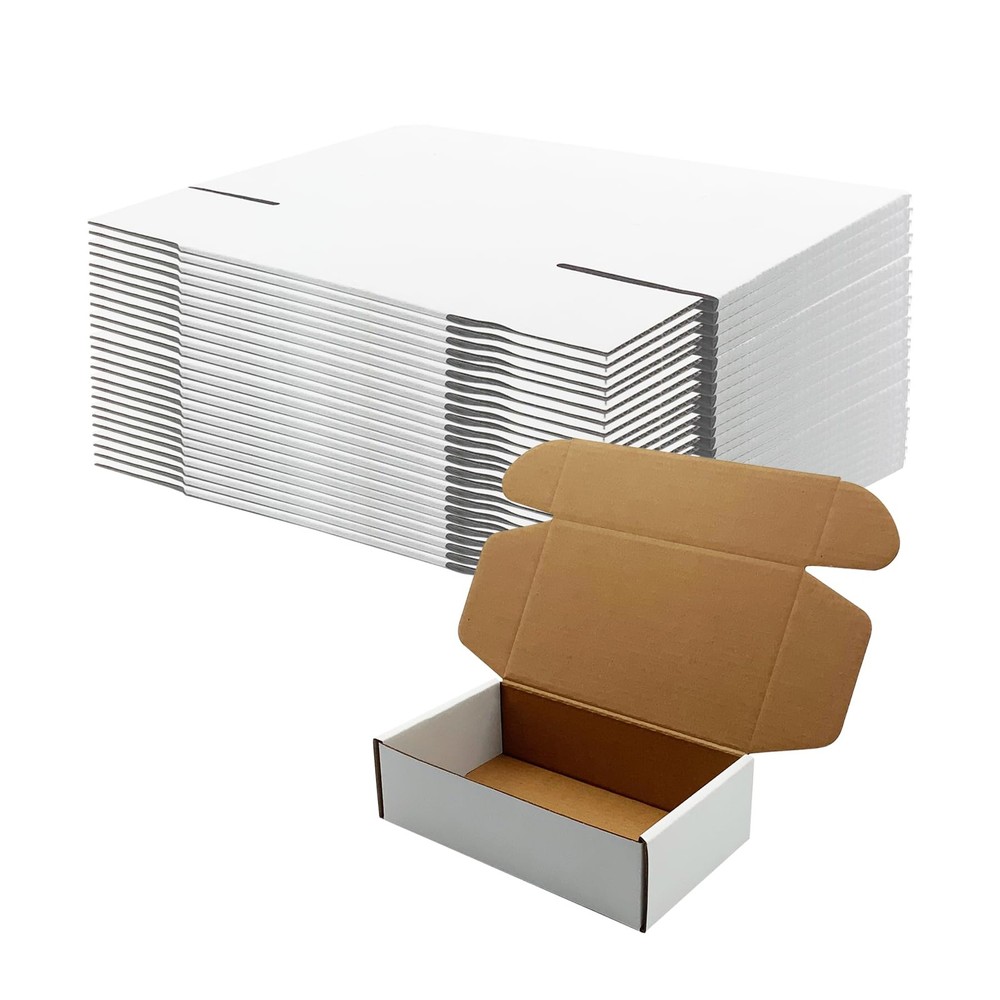 7x4x2 inch Shipping Boxes, White Corrugated Cardboard Box Literature Mailing …