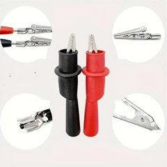 Replacemen Push-On Alligator Clips for Multimeter Test Lead,4 Pcs (4 PCS) (4PCS)