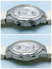 797 Philip Stein TESLAR Dual Time Shell Diamond Watch