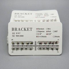 100 Packs Dental Orthodontic Metal Bracket Standard Roth 022 Slot 3 4 5 Hooks