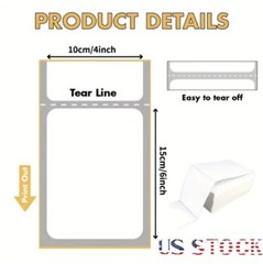 500Pack 500 4×6 Thermal Shipping Labels Foldable Any Prints Thermal LabelmPaper