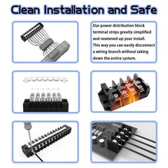 15A 4P+5P+6P Terminal Blocks 600V 15A Ground Circuit Dual Row Bus Bar