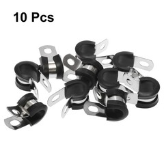 10pcs 11mm 7/16 Inch R Shape Automotive 304 Stainless Steel Cable Clamp Fastener