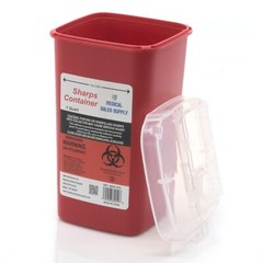 Sharps Container 1 Quart | Biohazard Needle and Syringe Disposal with Flip Lid