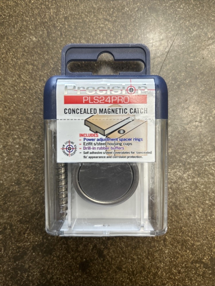Precision Lock PLS-24 PRO Concealed Magnetic Catch, Silver
